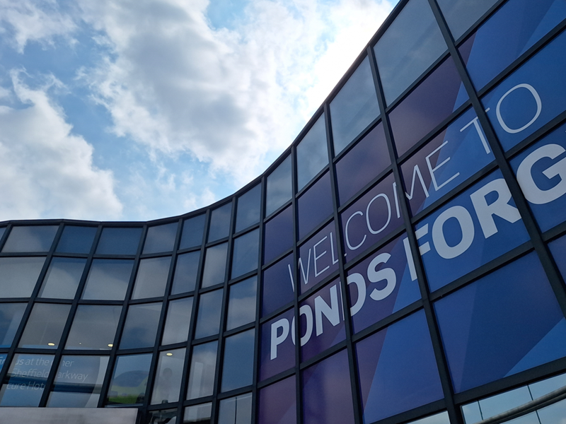 Outside of Ponds Forge in Sheffield