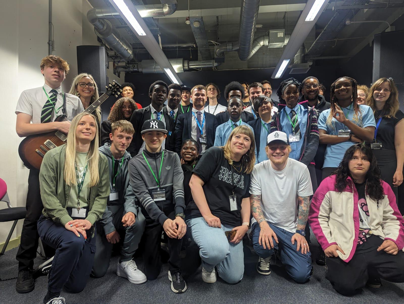 Kids from the Sheffield Music Hub with Ed Sheerhan