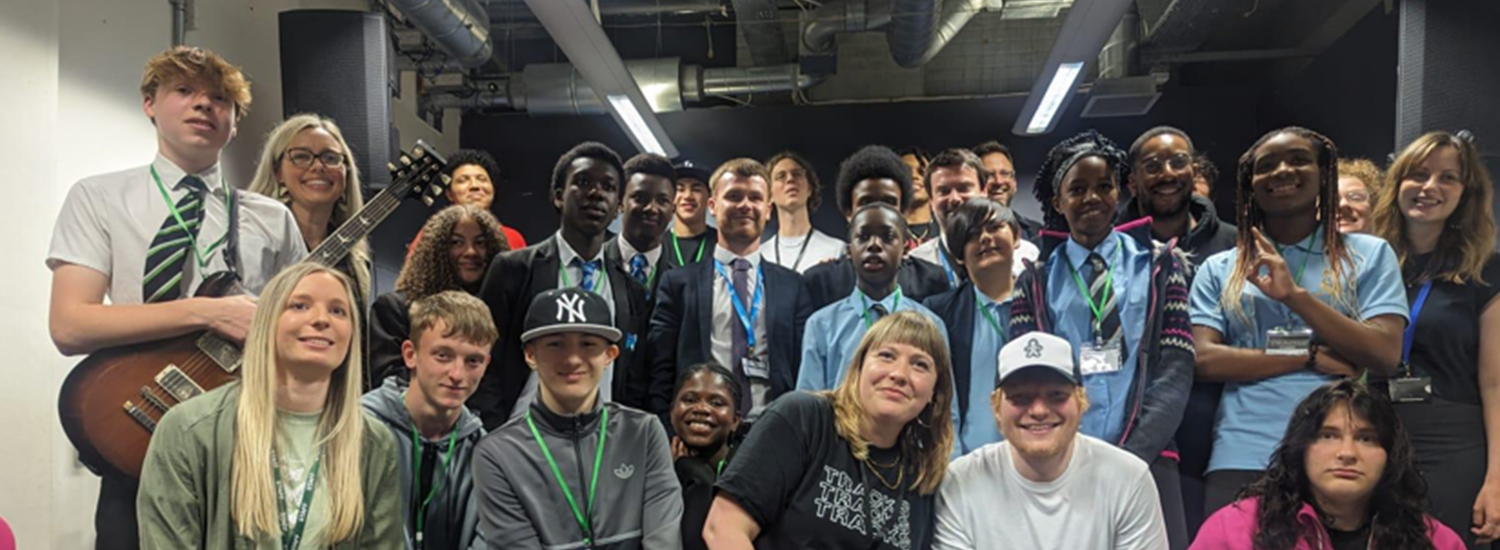 Kids from the Sheffield Music Hub with Ed Sheerhan