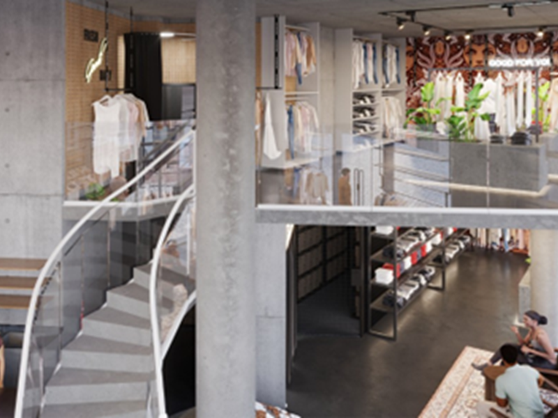 An artist impression of the inside of Cream Store.