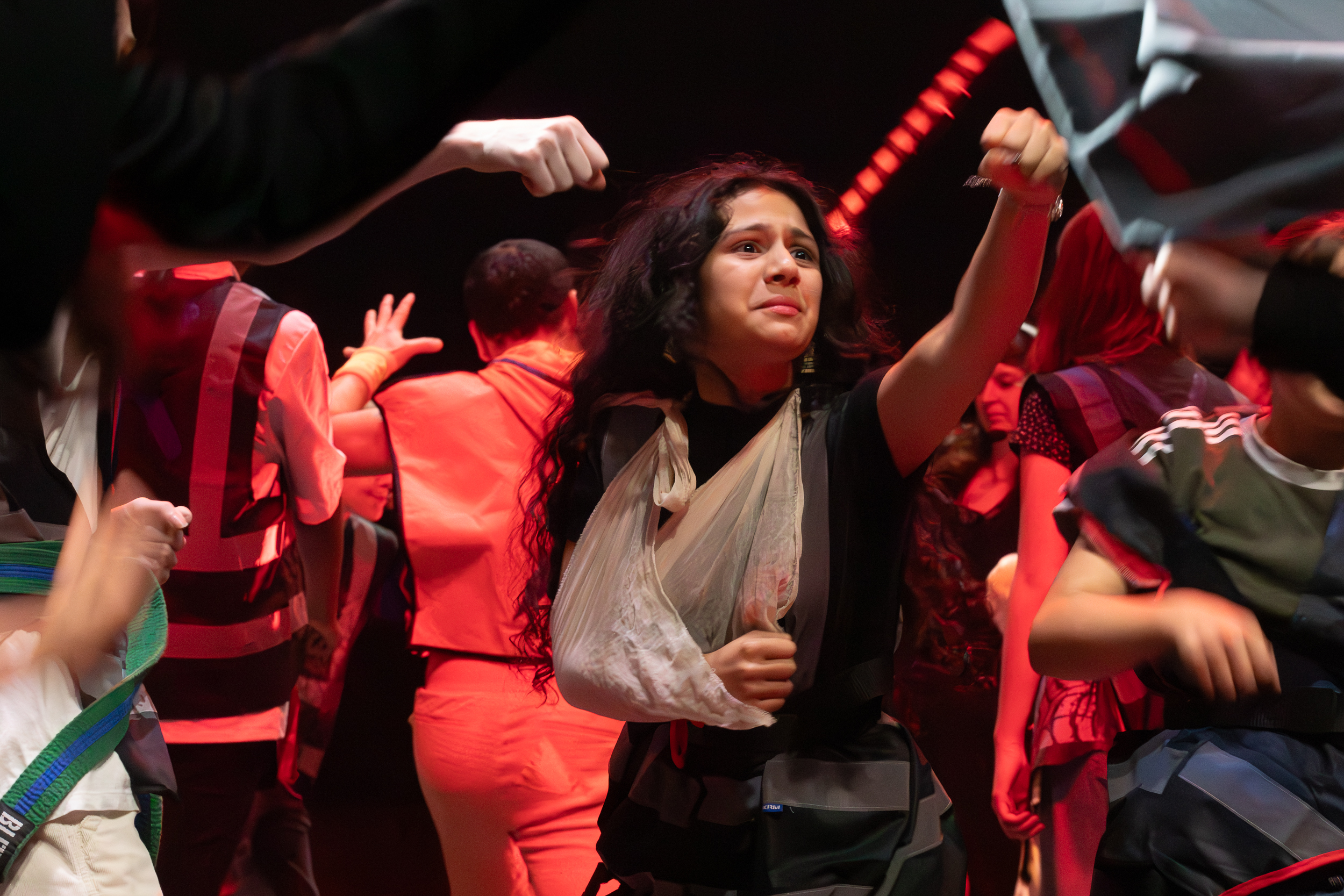 Performers on stage in The Monster in the Maze 