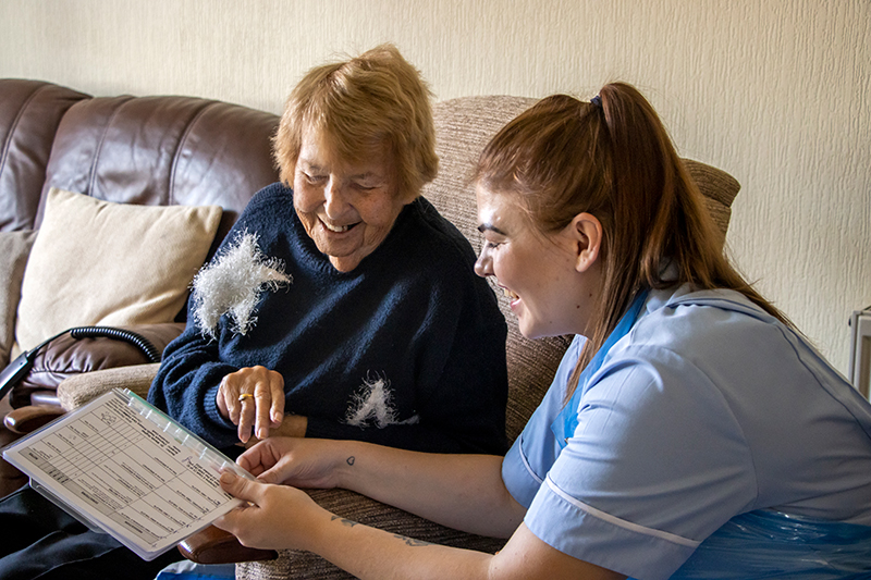 Carer and person being cared for in the home 