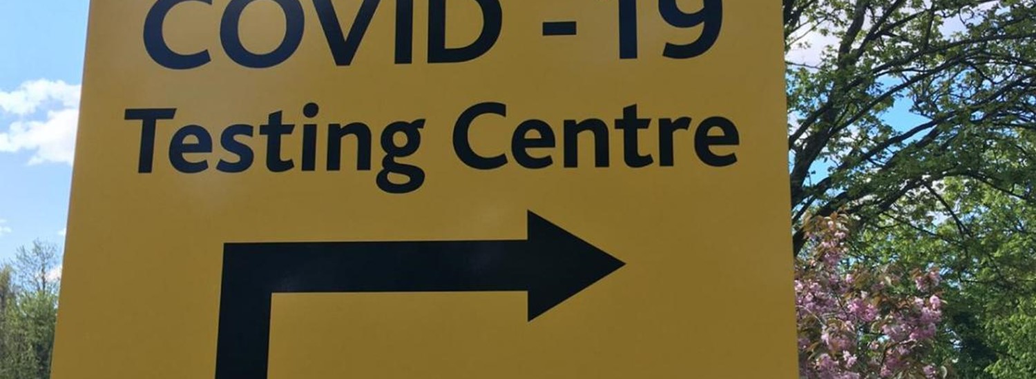Covid-19 test centre sign