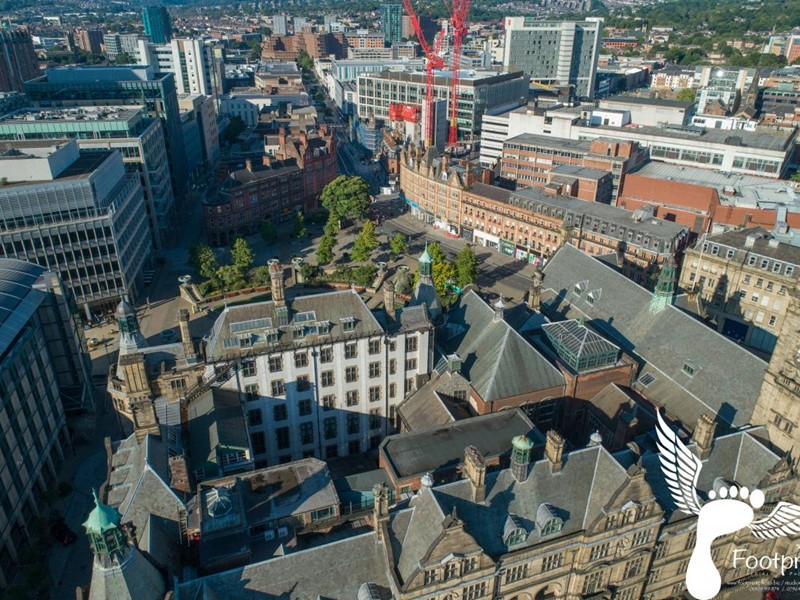 Sheffield Town Hall from above, image credit Footprint photography