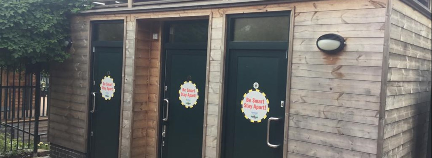 Outside of public toilets in parks