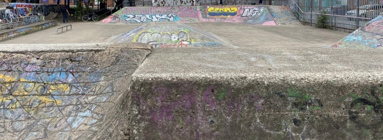 Photograph of a skate park