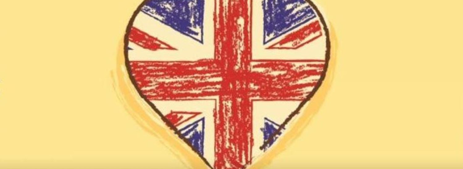 Union Jack inside a heart
