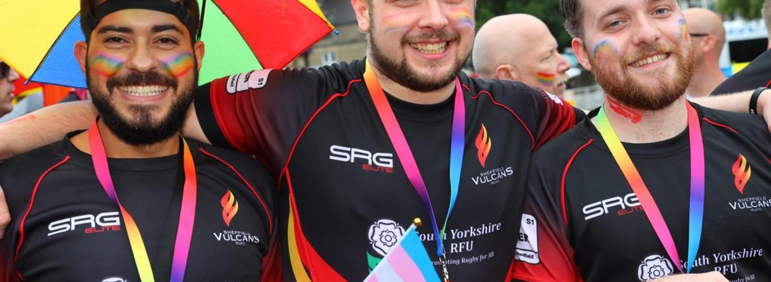 3 men at a Pride event