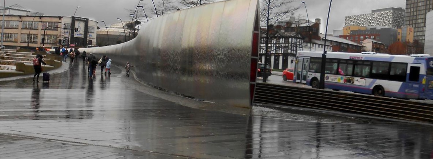 Sheffield train station forecourt