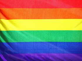 rainbow coloured flag