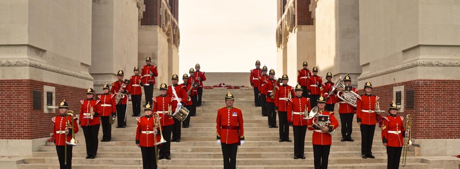 The band playing in Threipval in France