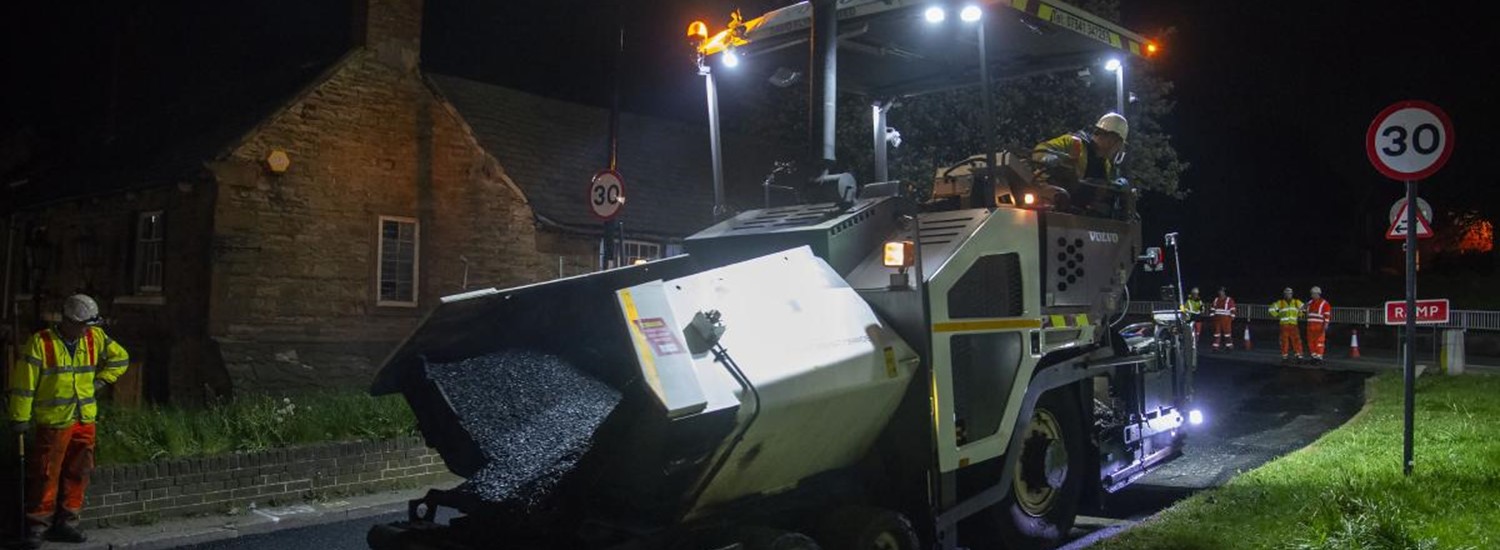 Resurfacing works at night