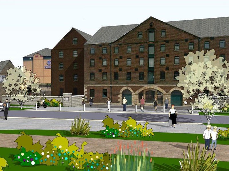 artists impression of the grey to green scheme